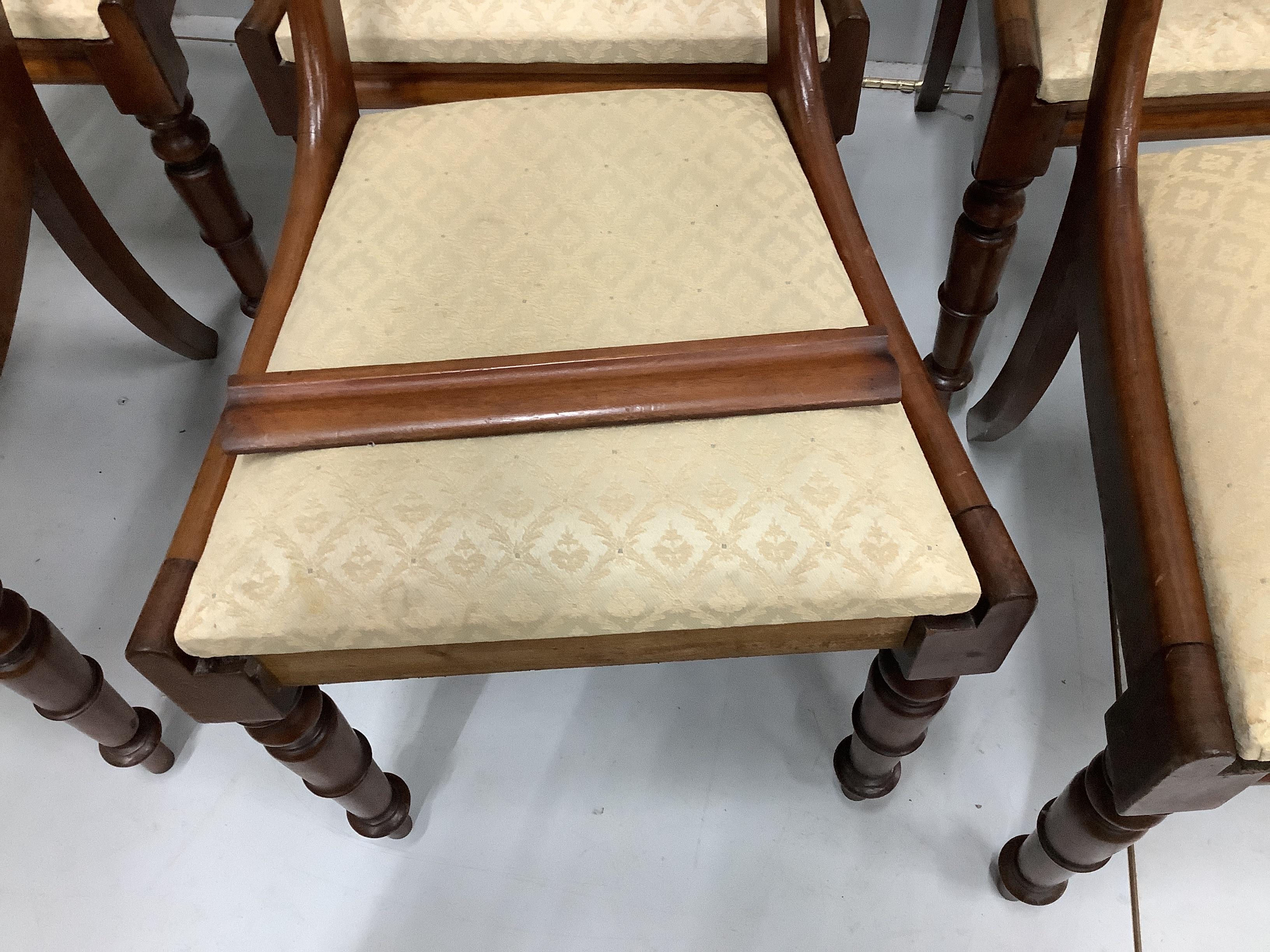 A set of six early Victorian mahogany dining chairs